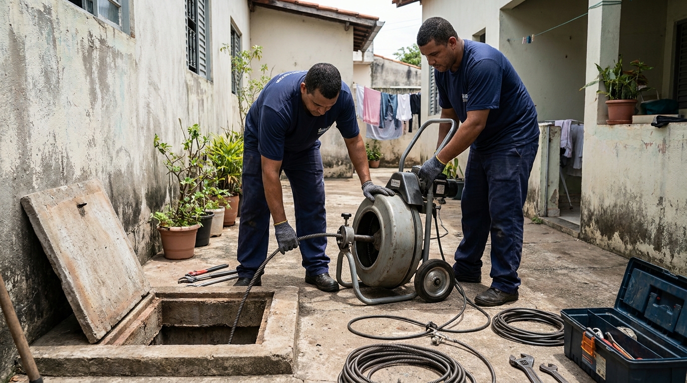 Desentupimento de Coluna Sanitária em Araraquara‑SP